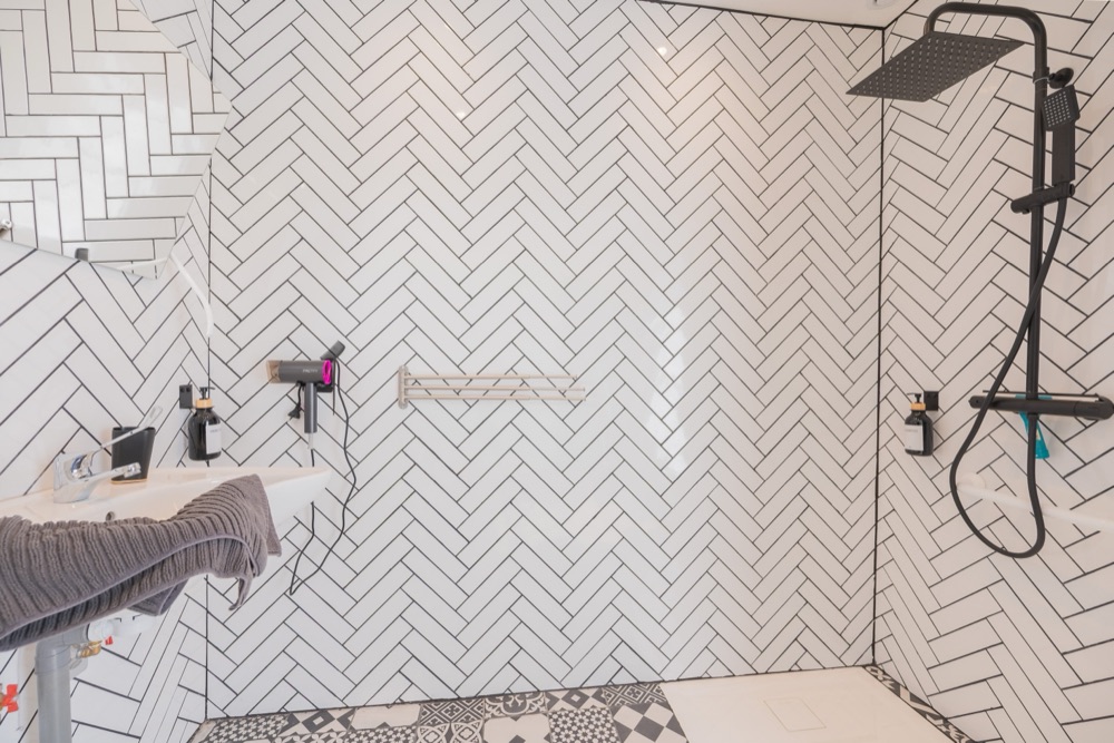 Salle d'eau chevrons